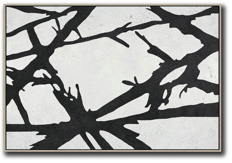 Contemporary Art Wall Decor,Oversized Horizontal Minimal Art On Canvas - Pretty Abstract Paintings